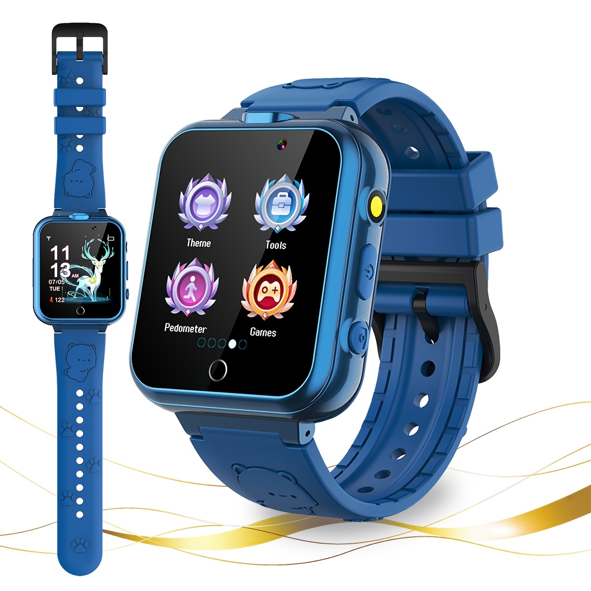 Kids Smartwatch 24 Puzzle Games, Pedometer, Alarm Clock, Children's Watch Toy Suitable For Boys And Girls Aged 6, 7, 8, 9, 10, 11, Birthdays, Halloween, Christmas Gifts