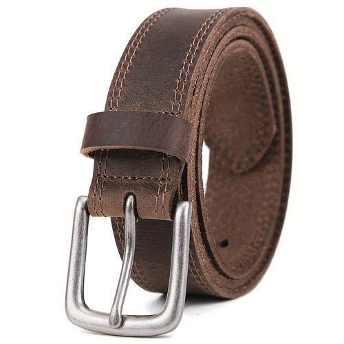mens full grain leather classic fashion jeans belts handmade men leather belt with gift box