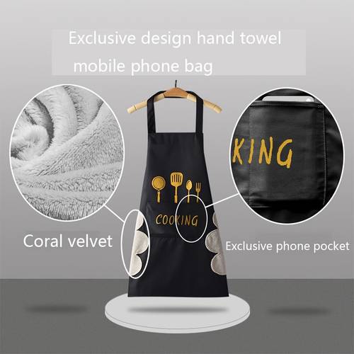 black household cooking and work pvc korean style apron and korean wipeable hand apron