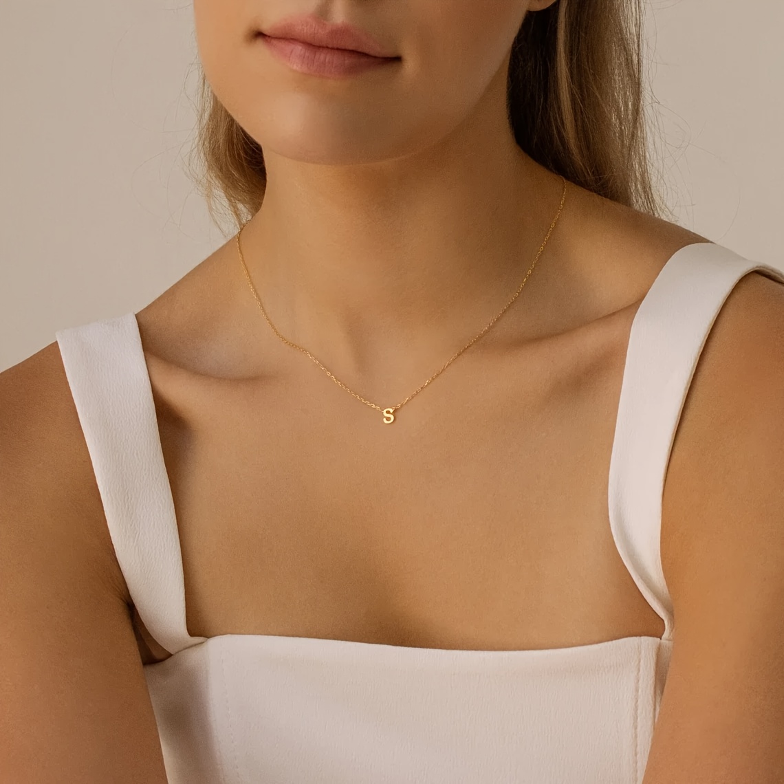 Womens Stainless Steel Initial Necklace a Z Alphabet Pendant