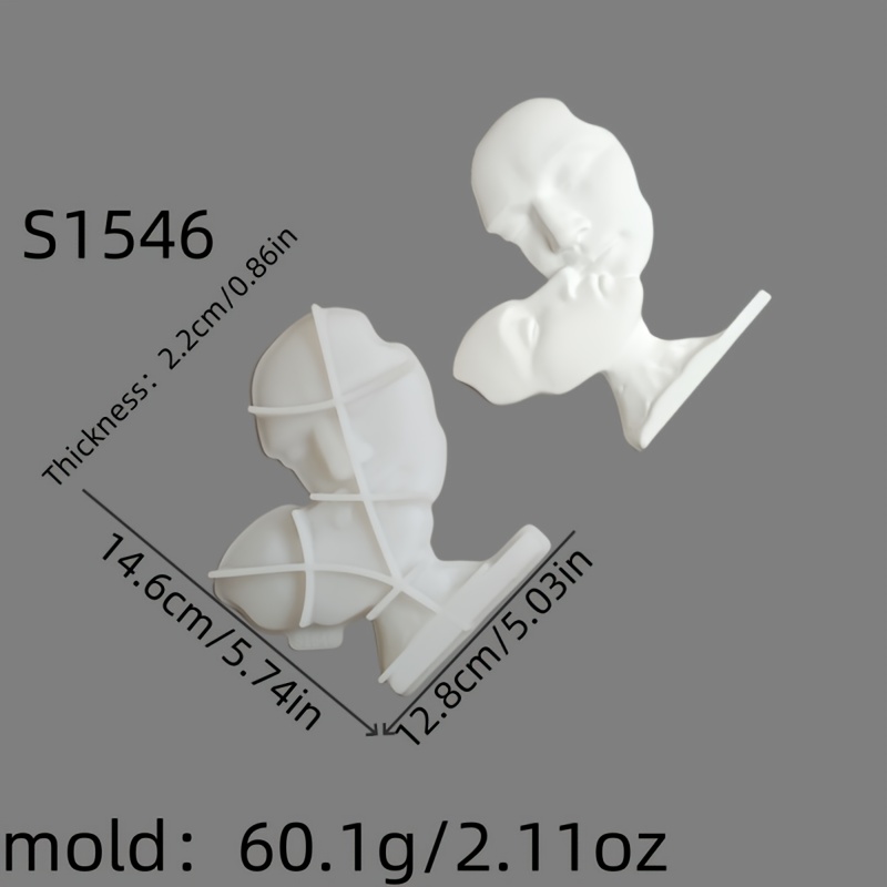 Image of Resin Casting Molds Abstract For Man And Woman Kissing Semi Stereoscopic 3d Decorative Silicone Mold Diy Candle Silicone Mold Gypsum Decorative Silicone Mold Home Decoration Epoxy Resin Mold S1546
