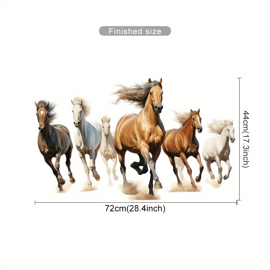 1pc Watercolor Horse Wall Sticker Self-adhesive Wall Decals For Living Room Bedroom Office Home Decoration