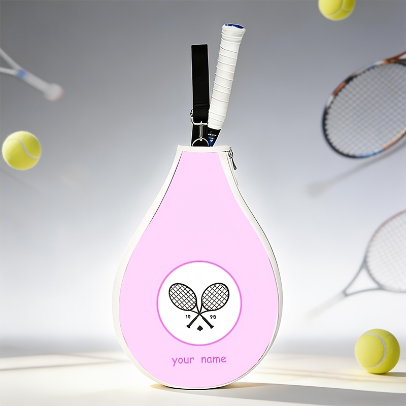 item picture custom tennis racket bag self   name tennis racket pattern print four macaron color options multi functional use suitable for storing tennis rackets pickleball paddles badminton rackets   and other accessories