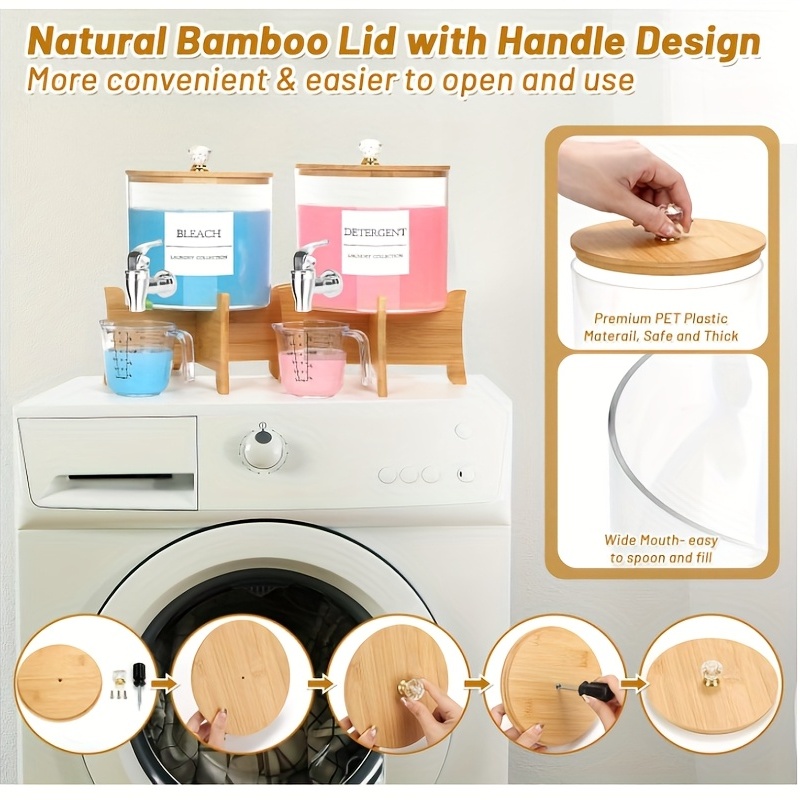 TEMU 2pcs Soap Dispenser With Nozzle, Plastic Stand-mounted Container, Food-contact-grade Pp Material + Thickened Bottle Body, Drop-proof