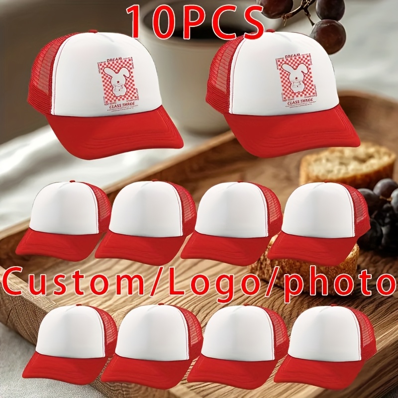 10pcs Customizable DIY Casual Style Baseball Caps