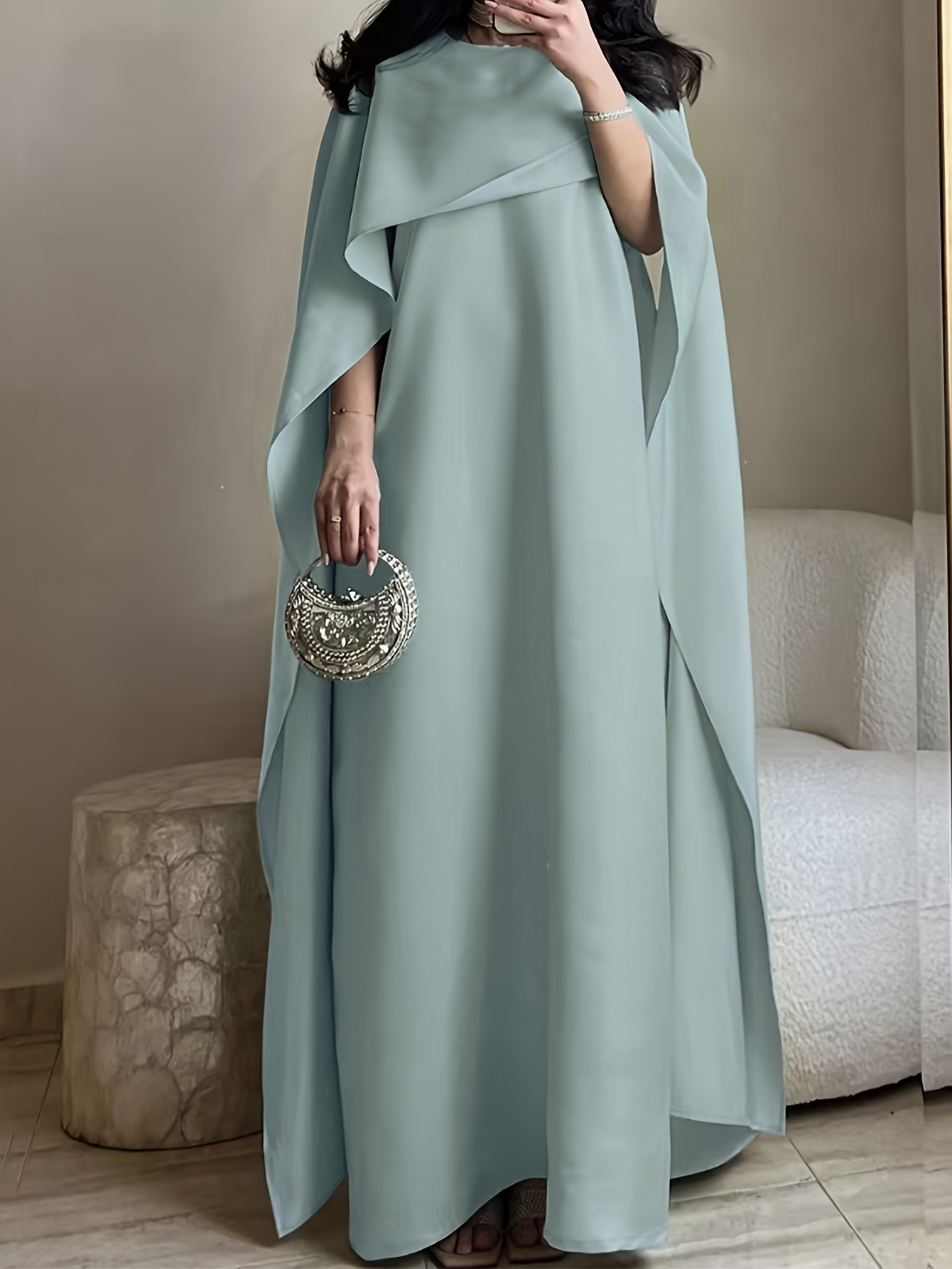 slim fit dress slacks Zapaka Women White Formal Dress with Cape Sheath Off The Shoulder Long Wedding Dress, White / US8