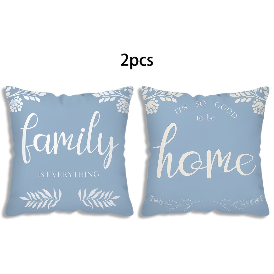 TEMU 2pcs, 2d Flat, Throw Pillow Covers, Single-sided Printed Pillowcases With Blue , Measuring 17.72*17.72 Inches, Suitable For Home Decor In Living