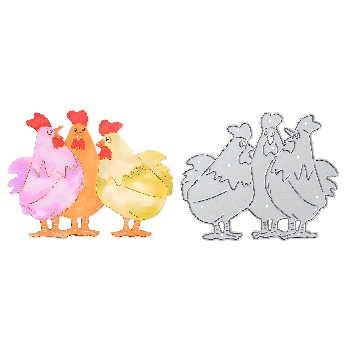 

2024 New " Chickens" Card Embossing Making Mold, Diy Cardboard Decoration Crafts, Metal Cutting Mold, Scrapbook Mold, Valentine's Day Back To School Season, Teacher's Day Birthday Album Making