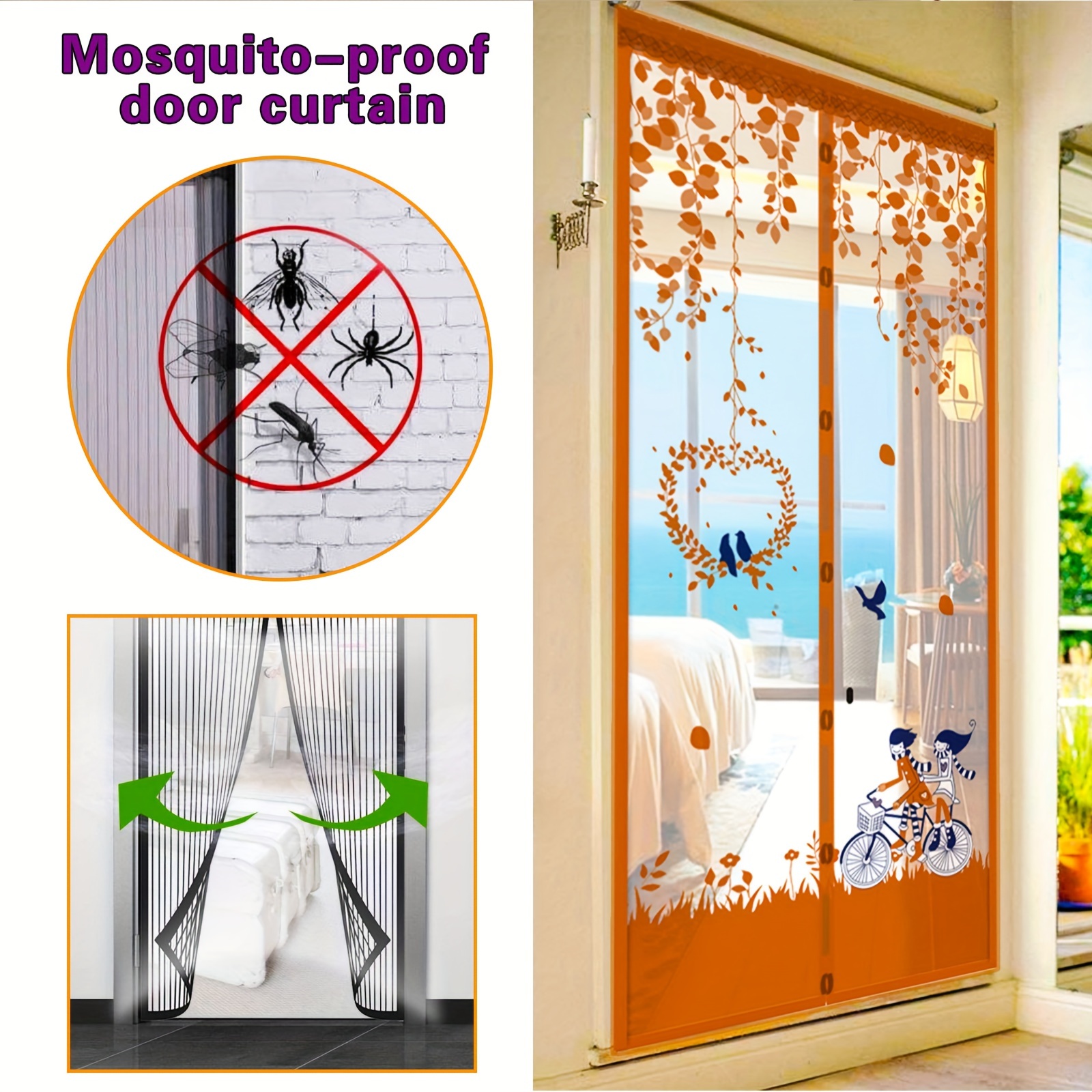 

1pc Magnetic Mesh Curtain With Magic Tape, Mosquito-proof, Soft Gauze Door For Summer, Bedroom, Home, Sand Window, Sand Door, Household Partition, Screen Window, Magnet Self- Mesh