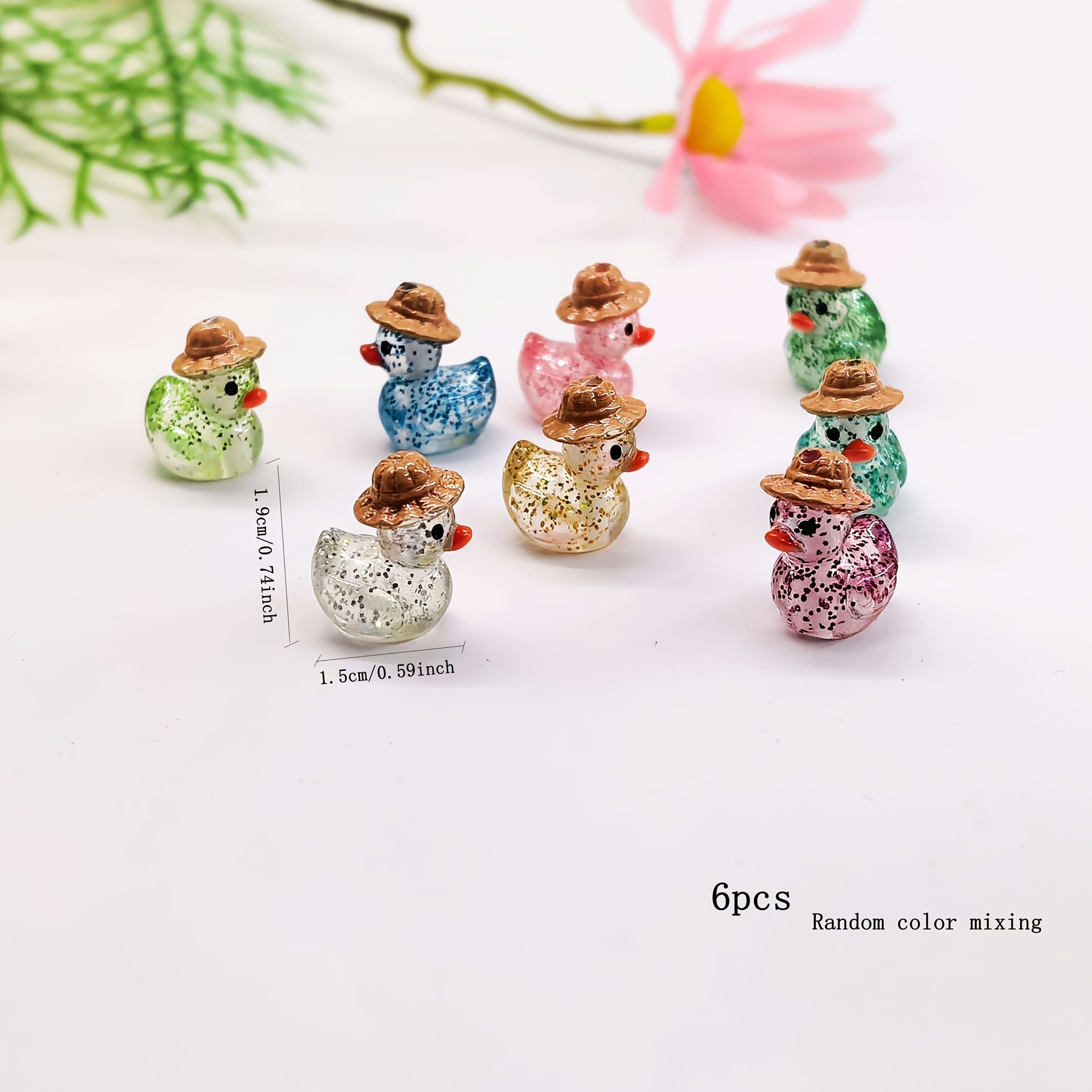 TEMU 6pcs Random Color Mixing Resin Material Through Hole Decorative Beads Diy Decorative Beads Beads, Jewelry Pendant Decorative Production, Home