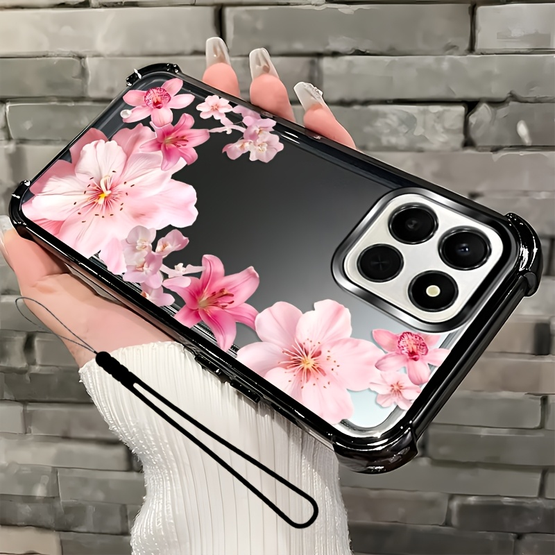 TEMU Phone Case - Pink 2d Flat, Phone Case, Suitable 400 Smart, With Phone Lanyard, Preppy Aesthetic Phone Cover With And Material Quality