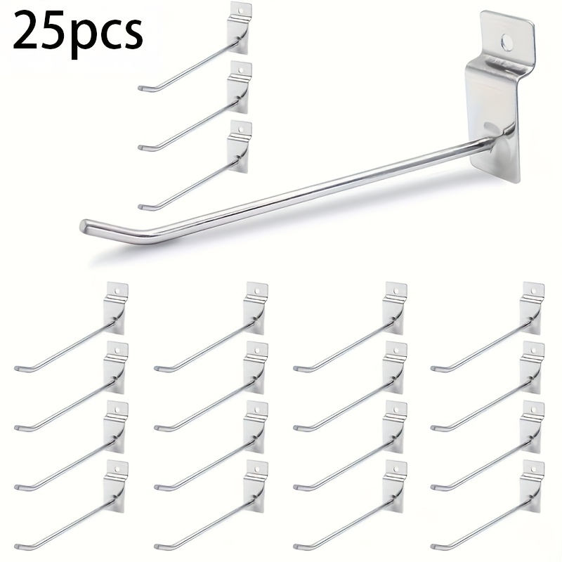 25pcs silver   hooks panel hooks display hooks wall hanging hook heavy duty   accessories hanger for retail garage