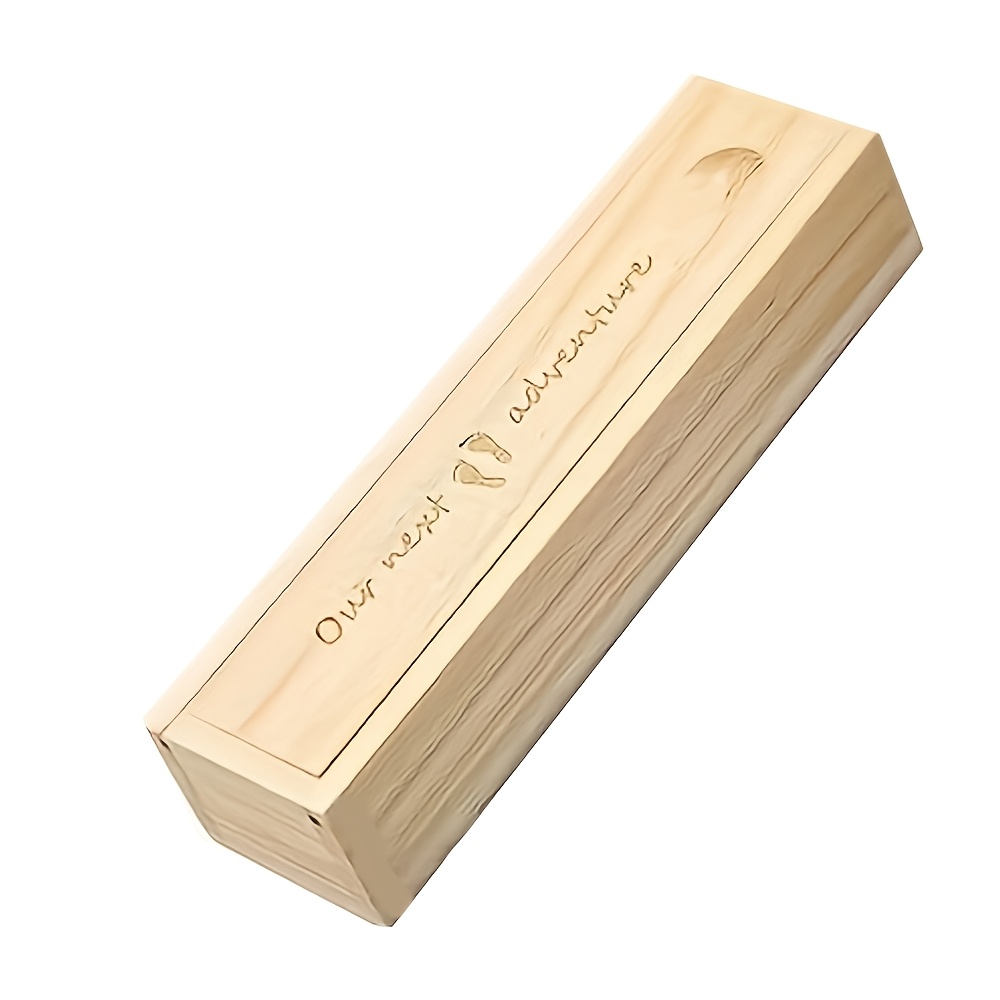 Image of 1pc Pregnancy Test Keepsake Box Surprise Pregnancy Announcement Box Wooden Announcement Box Reveal For Husband Grandparents Memory Souvenir Collection Box