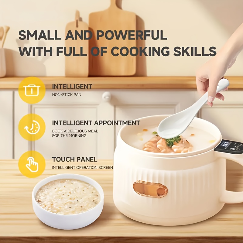 mini electric cooker with non stick pot compact multifunctional small cooking appliance suitable for soup tea low power 600w plug in type socket dorm office small kitchens Product details 4