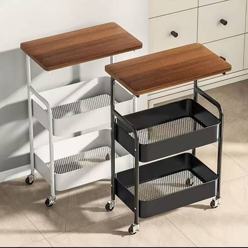 local warehouse 3 tier 2 tier rolling storage trolley with tool and snack rack in black white durable carbon wheels