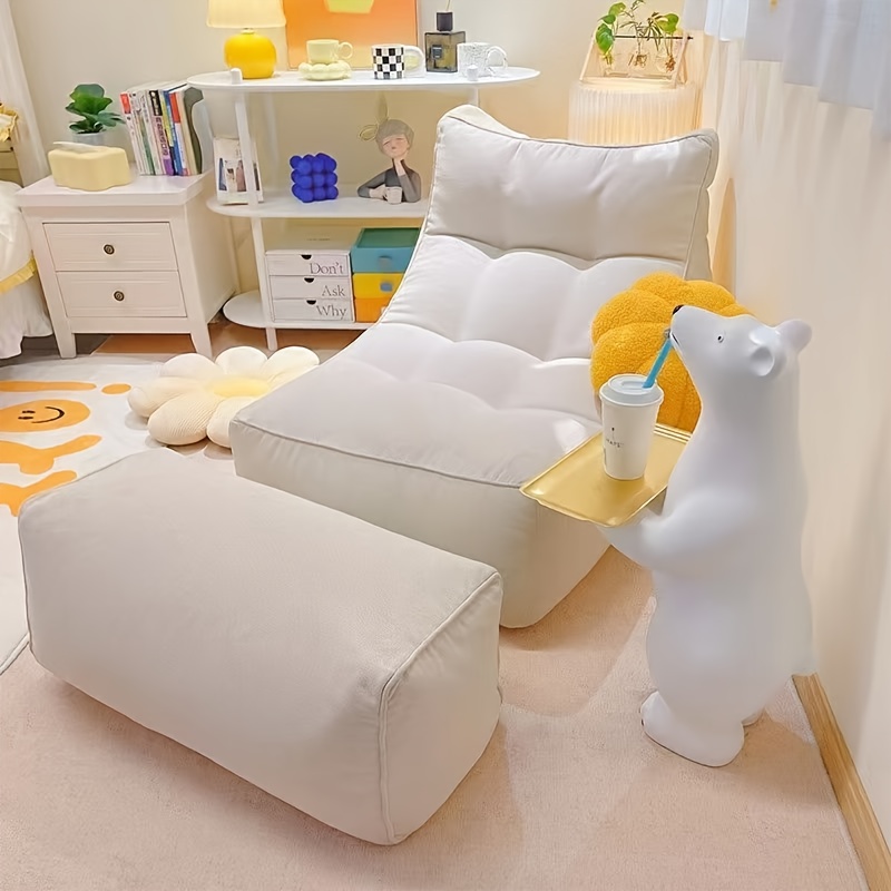 A Comfortable Sofa That Can Be Adjusted for Reclining Or Sleeping, a Single-Person Lounge Chair, a Small Tatami Bed for Humans Resembling a Dog Bed, And a Bean Bag Lounge Chair