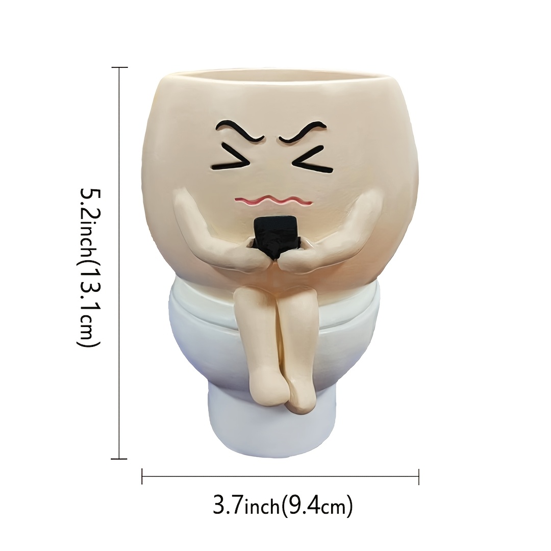 Cute Creative Cartoon Fun Resin Garden Succulent Flower Pot Desktop Landscape Potted Small Flower Pot Vase