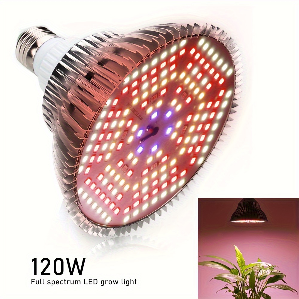 

120w Led Grow Light Bulb Full , Plant Light Bulb For Indoor Plants, For Hydroponic Indoor Garden Greenhouse Succulent Veg Flower