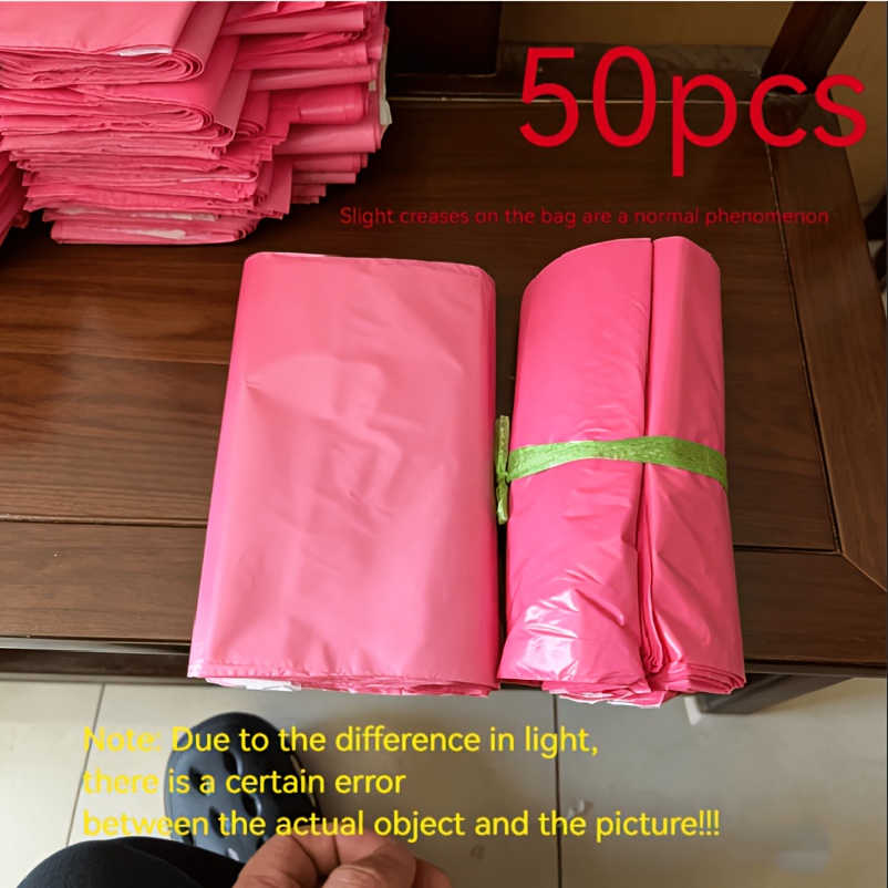 Image of 50 Pe Self-sealing Mailing Bags - Opaque Shipping Envelopes, Bulk Pack, Pink Security Packaging, Suitable For Gifts, , And Overnight Delivery - Durable Tamper- Mailing Bags