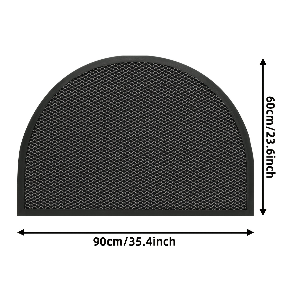 Image of 1pc Durable Rubber Doormat With Elastic Mesh, Semicircular Welcome Mat For Muddy Paws And Shoes, Easy To Trapper Mat For Entryway