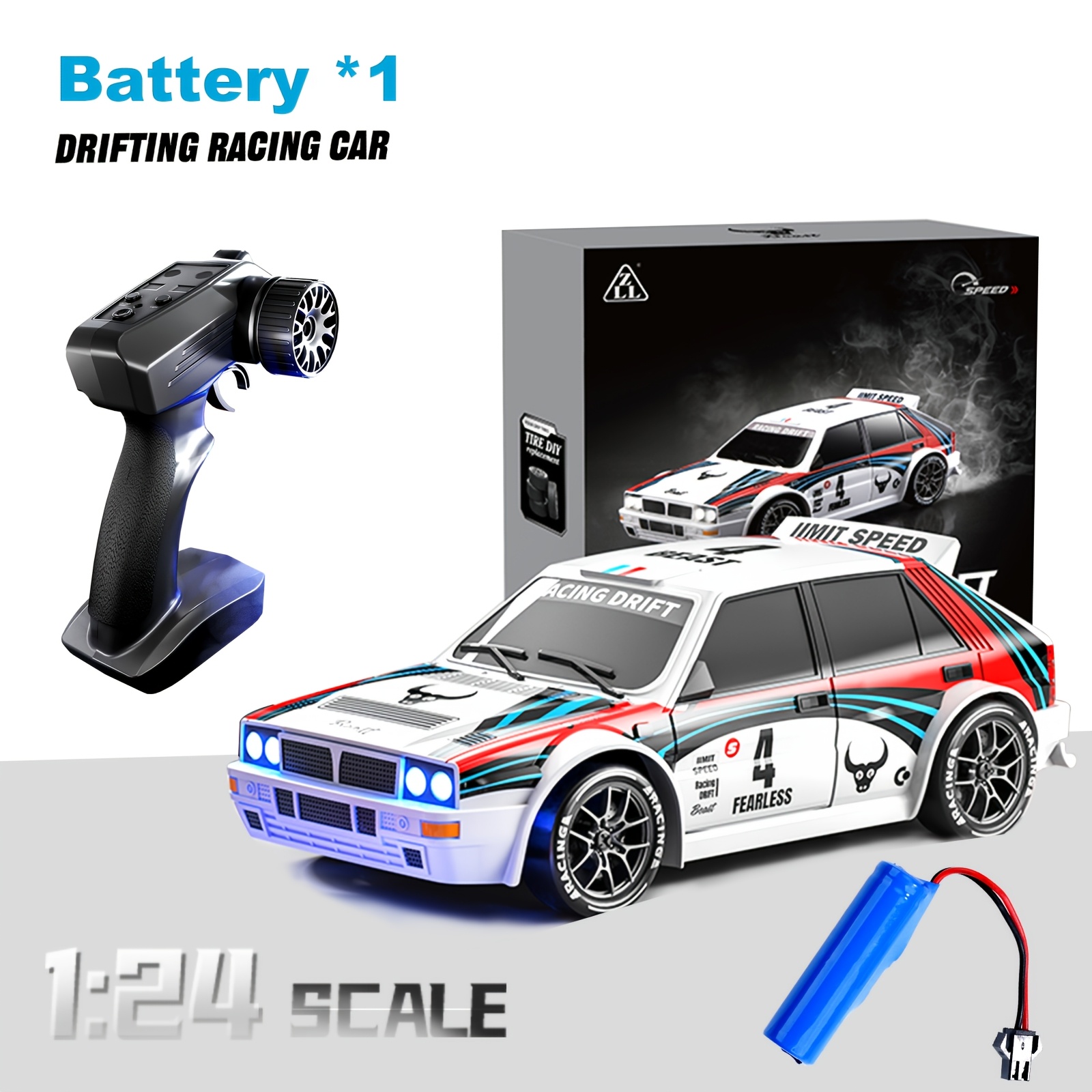 Image of 1:24 Scale 4wd Drift Rc Car | 20km/h Racing | Multi-directional Tail Throwing | Throttle Control | Anti-collision Lightweight Chassis | Outdoor Racing Remote Control Car