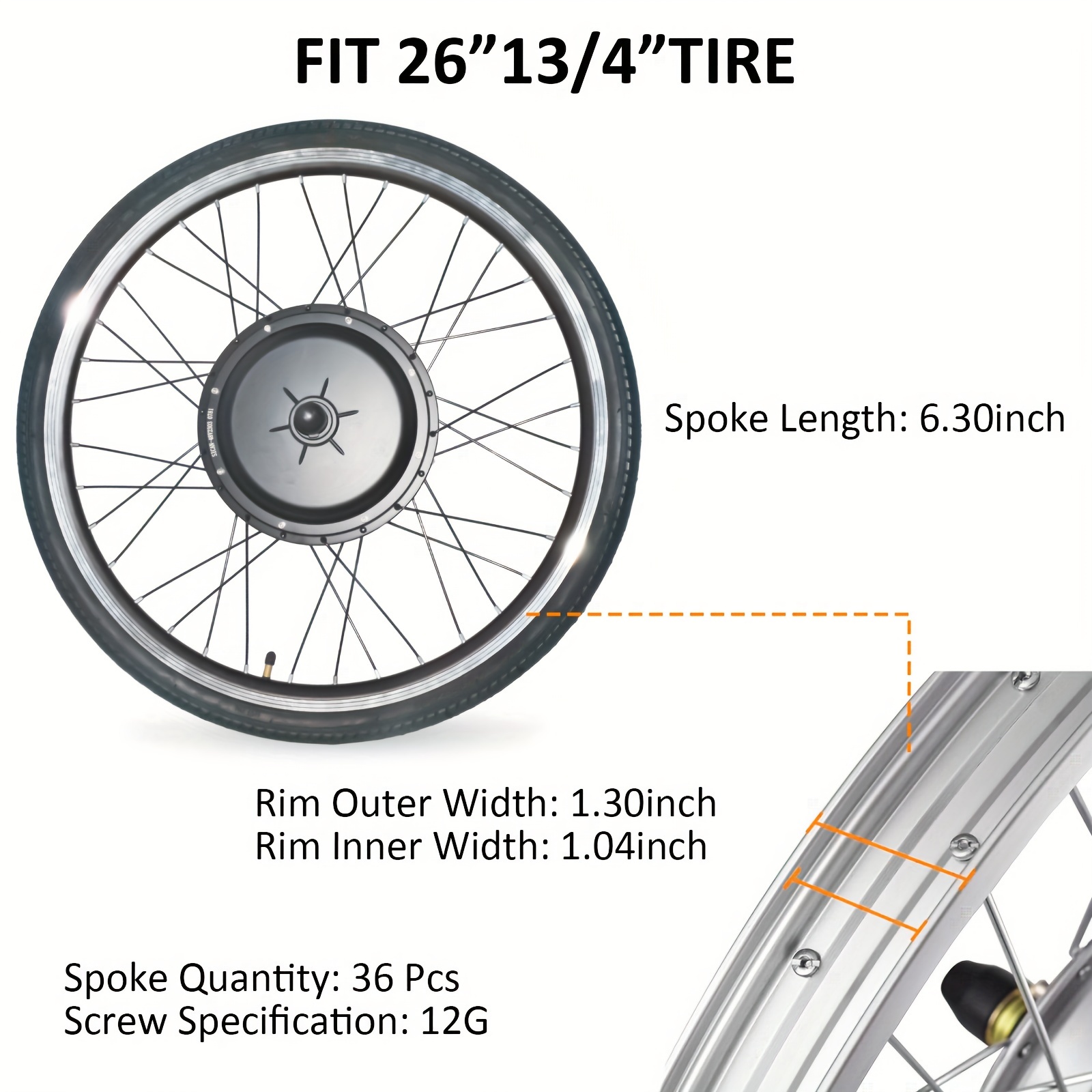 26 universal front wheel electric bike conversion kit e bike modification assembly Product details 2