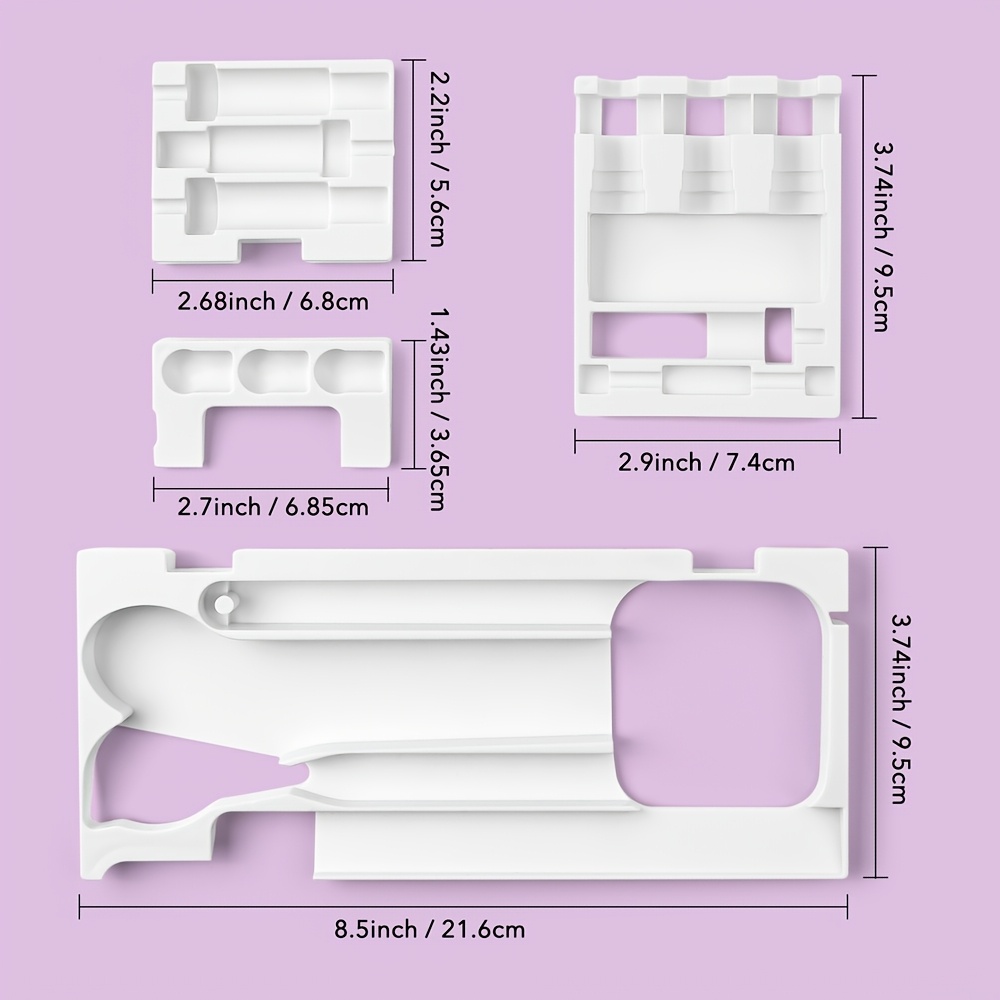 Image of 4pcs Set White Tool Storage Insert Compatible With Maker 3 & Maker; Weeding Tools Kit Tray; Housing Tip Accessories Organizer Plates; Art Craft Supplies