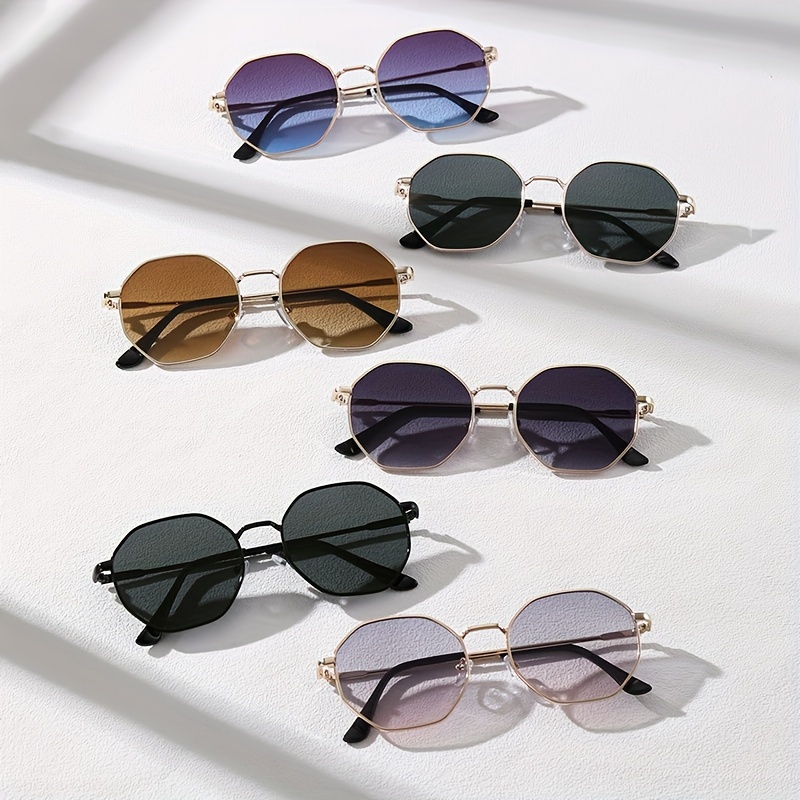 

6 paires de lunettes de soleil tendance pour hommes en métal pour le camping et la pêche en été