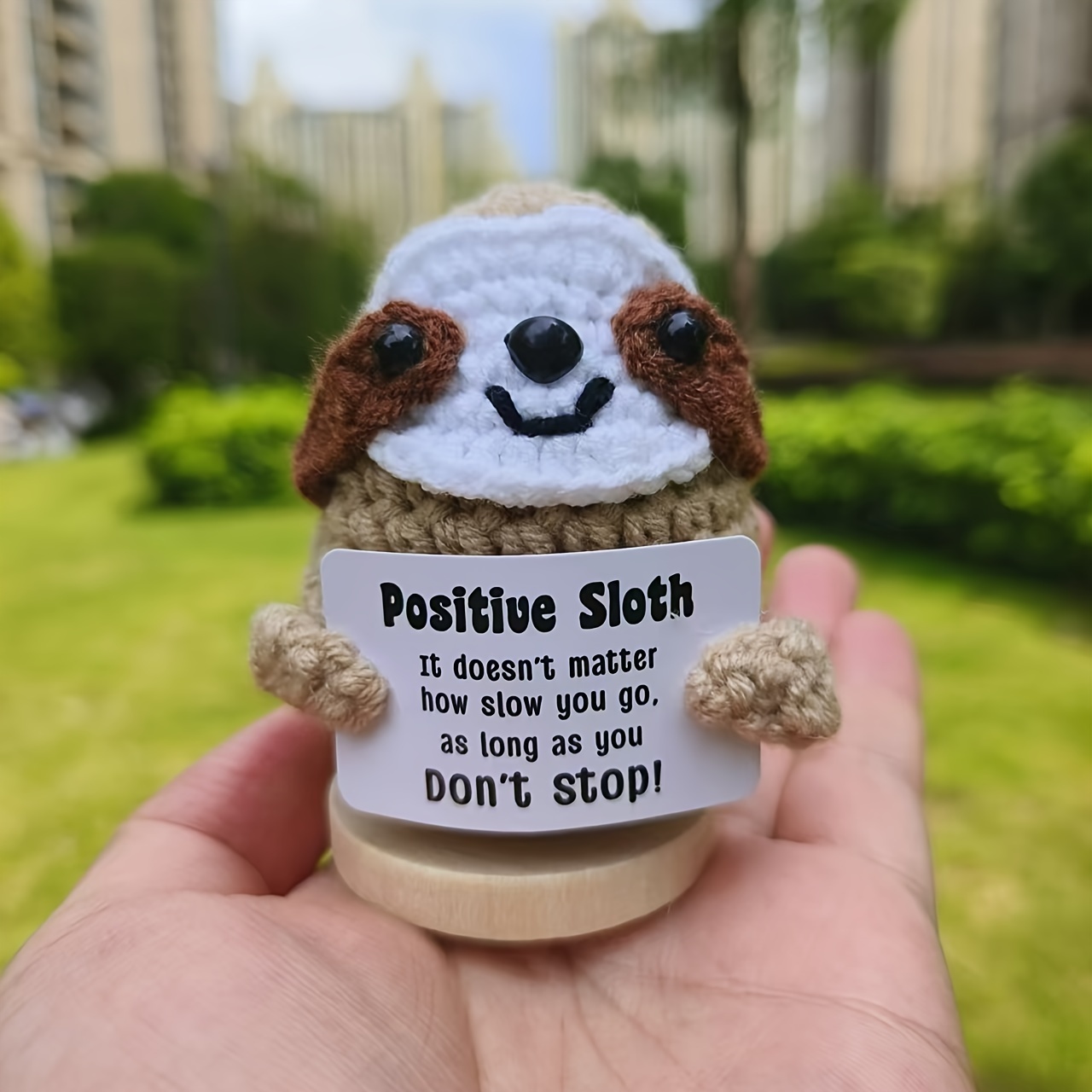 

Positive Sloth Felted Keychain: Encouraging Motivation For Your Desk Or Home Decor - 7cm/2.76in X 3.15in