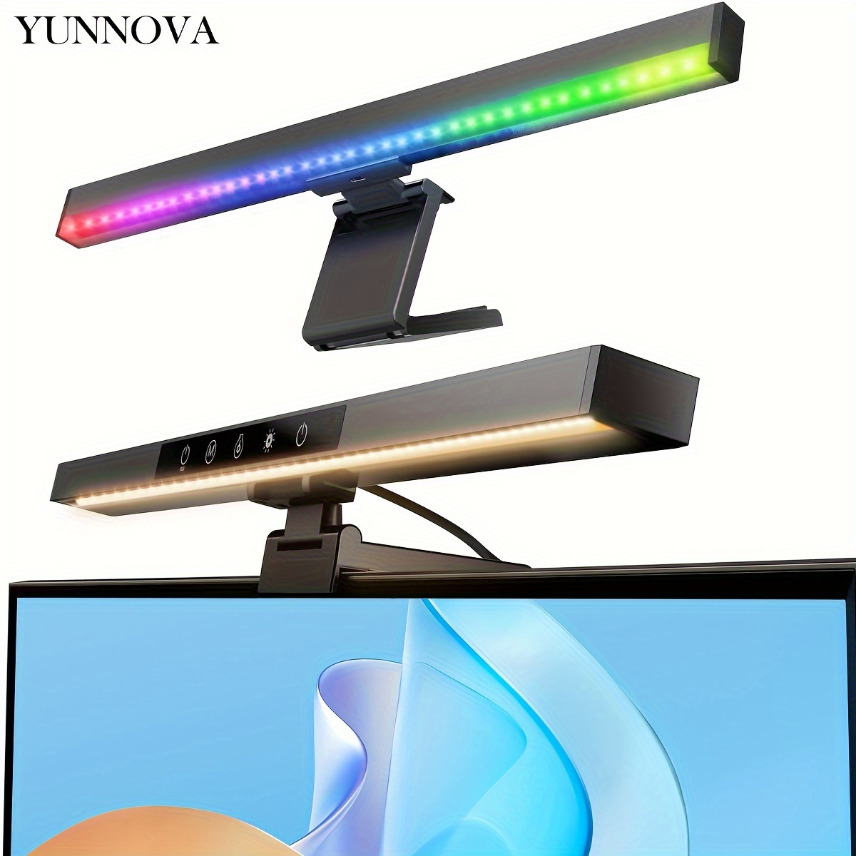 Barra de luz para monitor: pantalla de monitor plana/curva, luces LED,  cuidado de los ojos, monitor de PC, barra LED, lámpara de escritorio de  ahorro