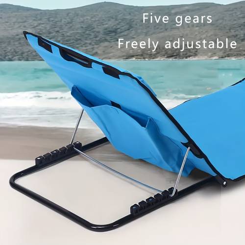 portable 5 position adjustable beach folding bed lightweight foldable outdoor lounger with fabric for beach camping backyard patio beach chair foldable patio recliner