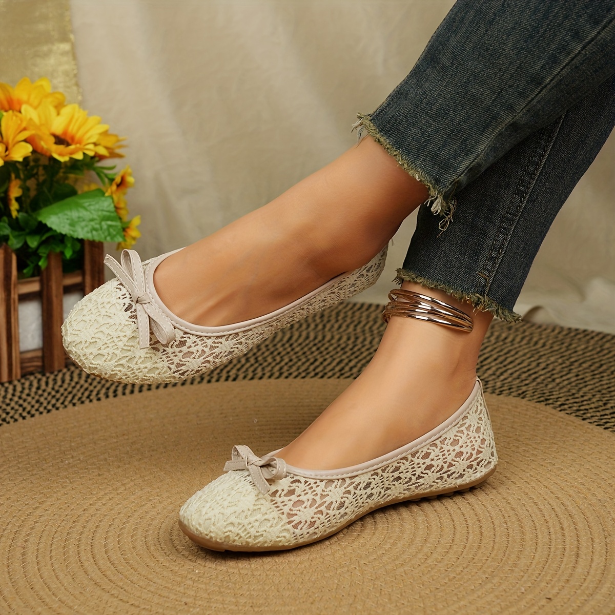 Womens Lace Fashion Flats Women Shoes Women'S Shoes Temu