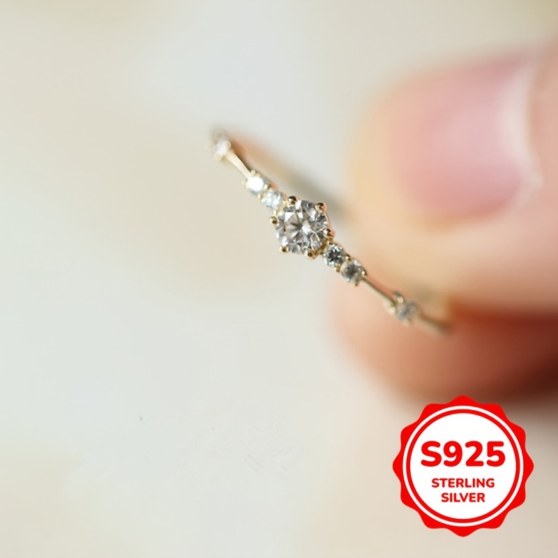925 Sterling Silver Zirconia Ring Women'S Birthday Gift