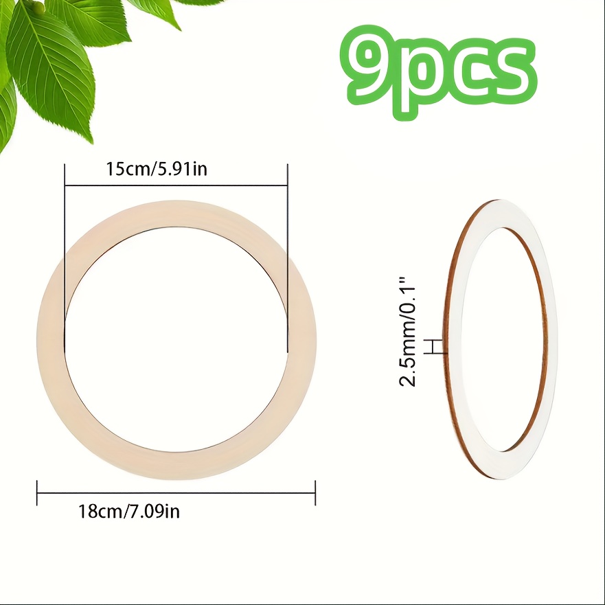 TEMU Unfinished Circular Wooden Ring, 7.09-inch Round Decorative Item, Wooden Piece Painting, Home And Kitchen Decor, Festive Ornaments Suitable For