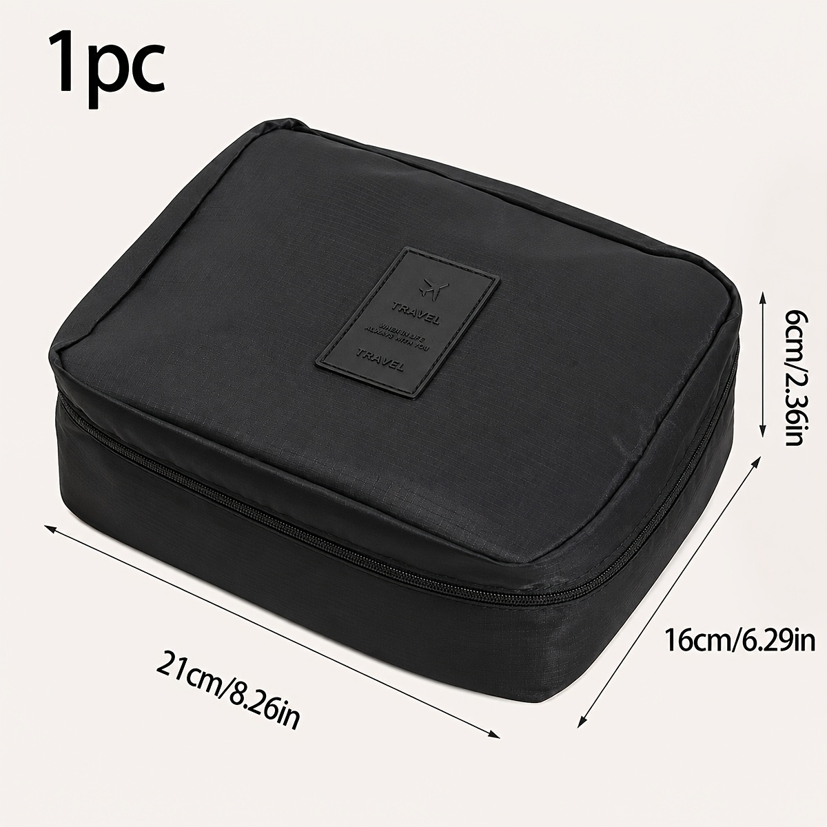 TEMU Toiletry Bag, Travel Large Capacity Toiletry Bag Makeup Bag Portable Luggage Organizer Multifunctional Square Bag Storage Pouch
