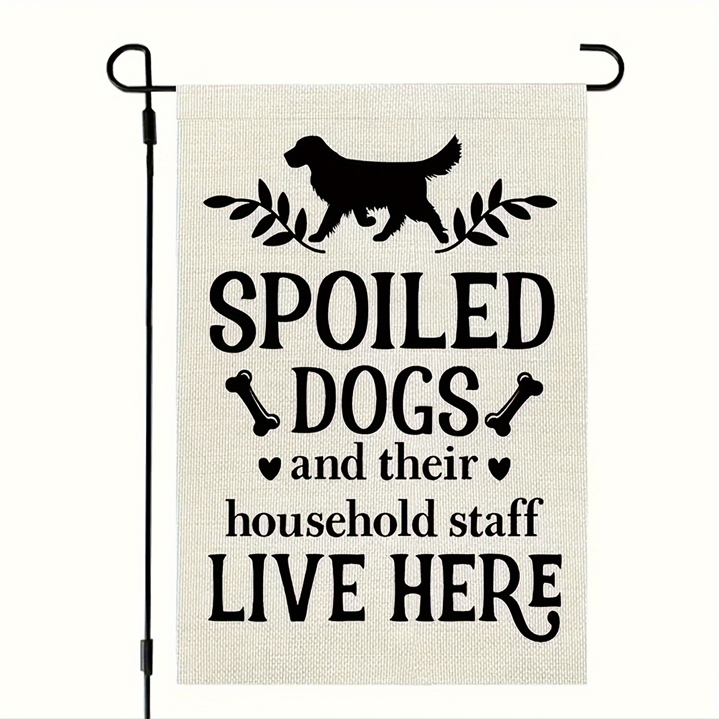 

Dogs Live Here" Flag - Polyester, Outdoor Yard Decor, 12x18in, No Pole Included