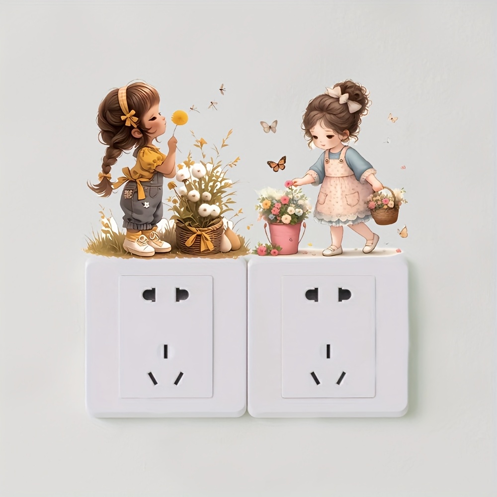 A Set Of 2 Switch Stickers, Creative Decorative Stickers For Girls' Room
