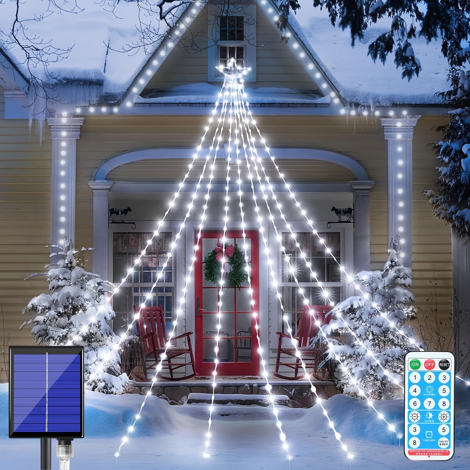 Christmas Decorations Outdoor String Lights 8 , 300 Led Christmas Tree Lights Star Lights For Yard Garden Backyard Wedding Holiday Decor