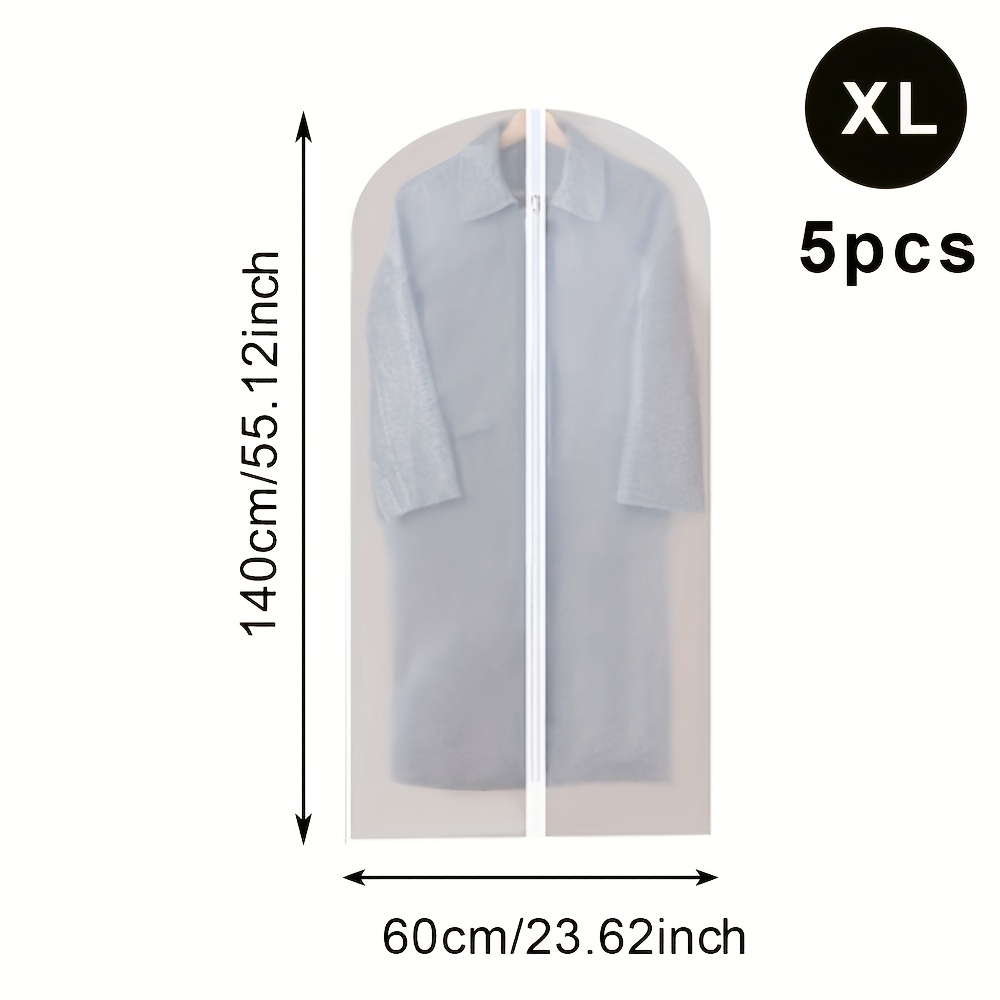 Image of Of 5 Three-dimensional Dust Bags For Hanging Clothes, Protective Covers For Garments, Dust-proof Suit Bags, And Wardrobe Coat Covers