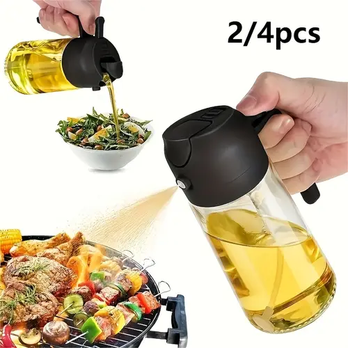2 4pcs kitchen oil pot combination multi purpose oil brush kitchen spray oil pot free brush suitable for kitchen outdoor cooking fryer baking salad etc