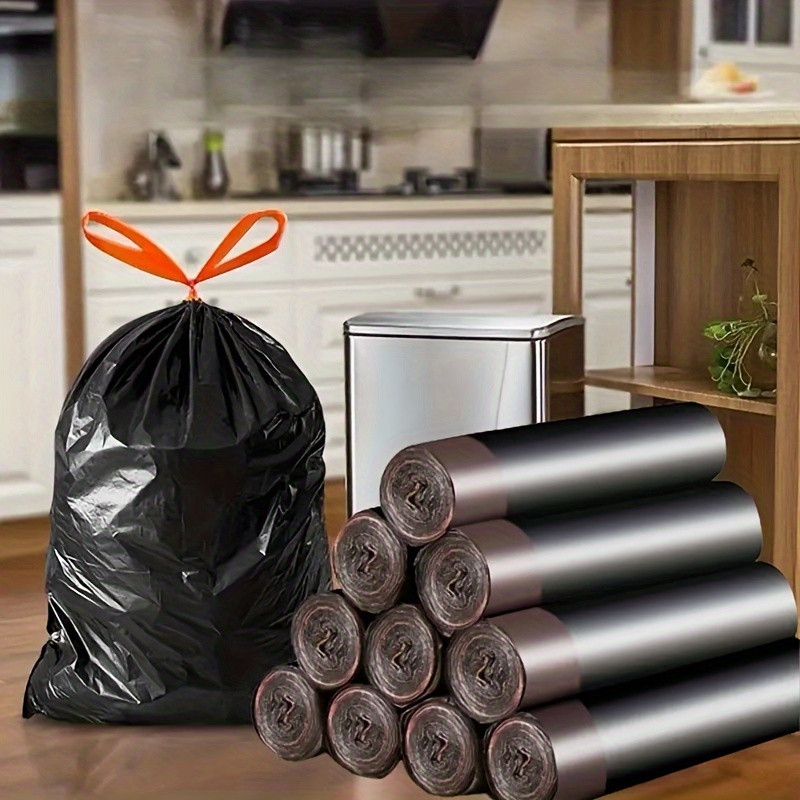 

75-piece Thickened Drawstring Garbage Bags - Leak-proof, Perfect For Home & Office Use, Versatile For All Seasons