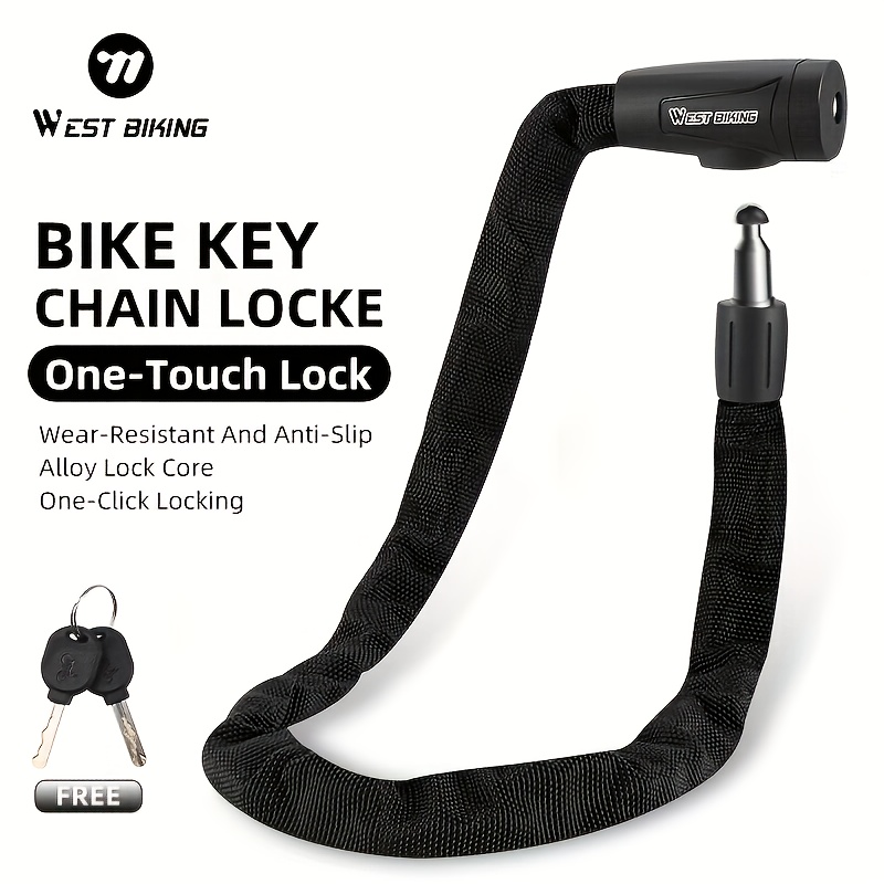 Image of West Biking Bicycle Lock, Chain Lock, Anti-theft Mountain Bike Lock, Suitable For Mountain Bikes, Road Bikes, Electric Bikes, Door Locks, Bicycle Riding Accessories