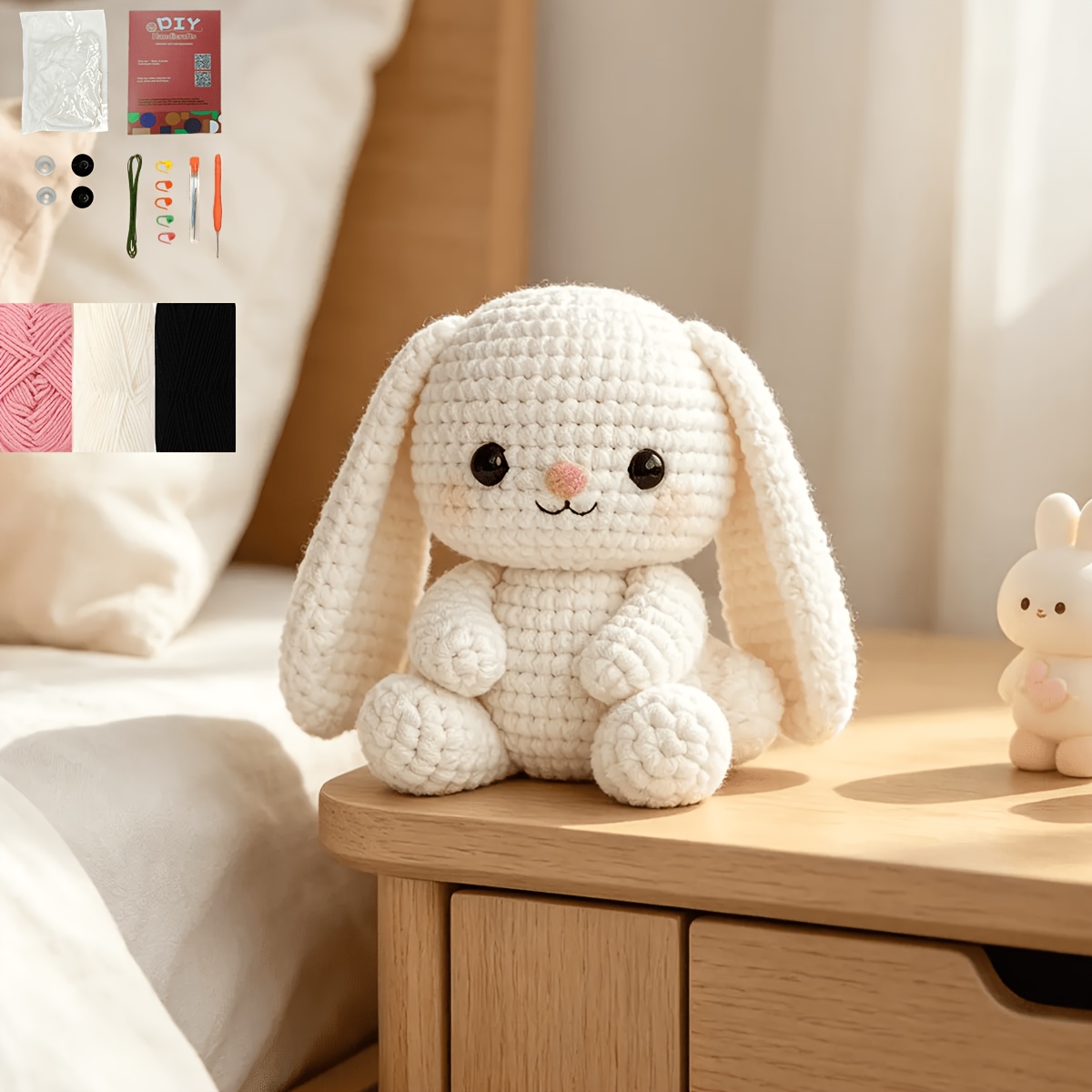 TEMU A 1pc Long-eared Rabbit Crochet Kit, A Universal Diy Crochet Set For Adults, Suitable For Beginners And - Diy Craft Kit Including Yarn, Crochet