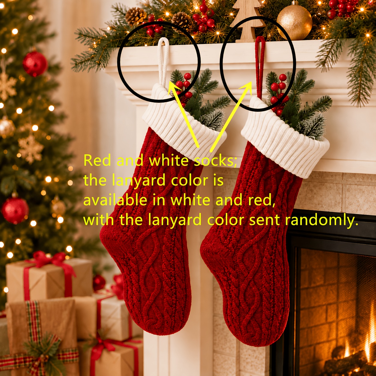 TEMU 1pc Customizable Name-printed Knitted Christmas Stocking, Cozy Fireplace Decoration Stocking, Winter Decoration, Family Holiday Gift Stocking,