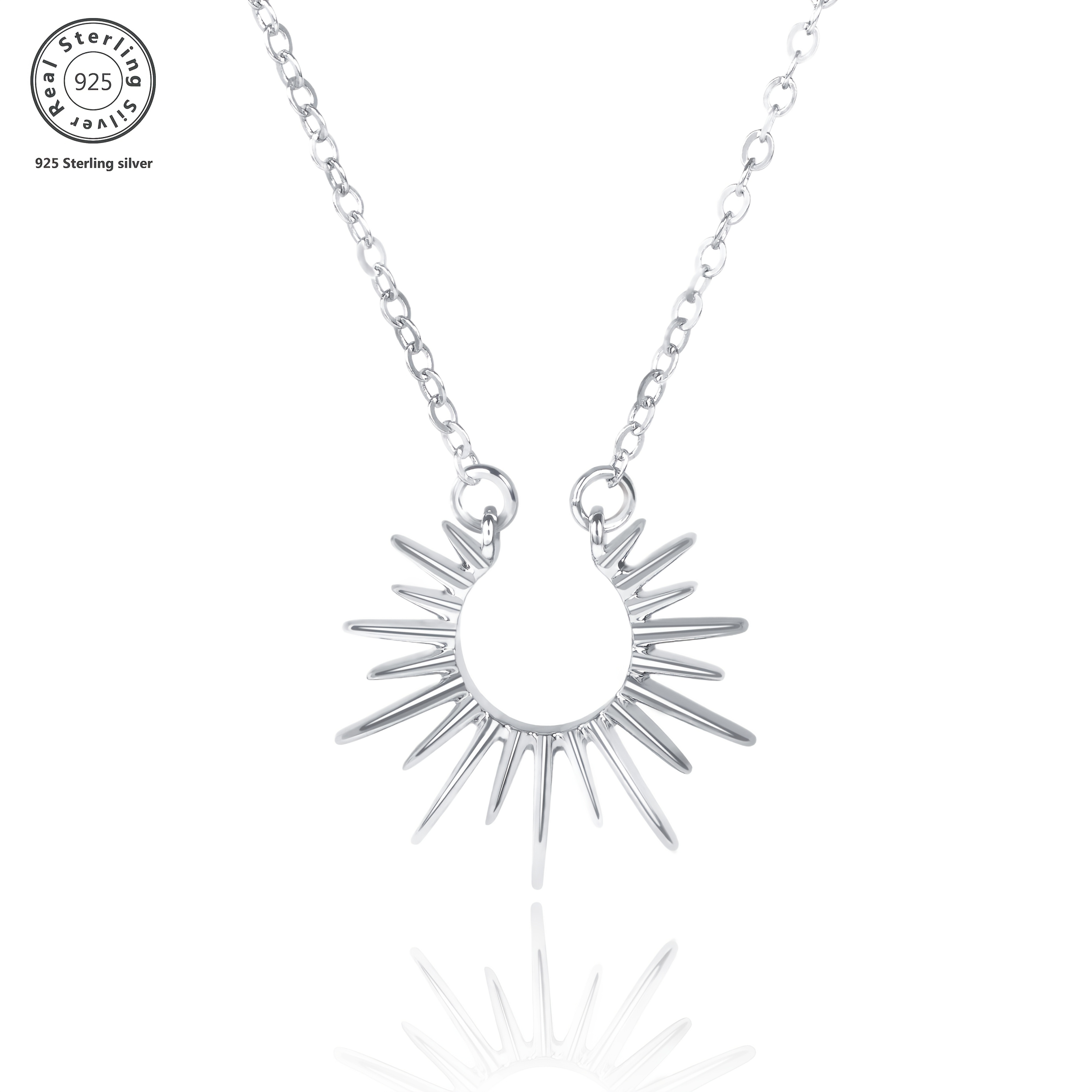 TEMU This 925 Silver Sunflower Necklace Is Colors, Making It A Chic And Sophisticated Accessory For Women. An Ideal Present For Valentine's Day Or An