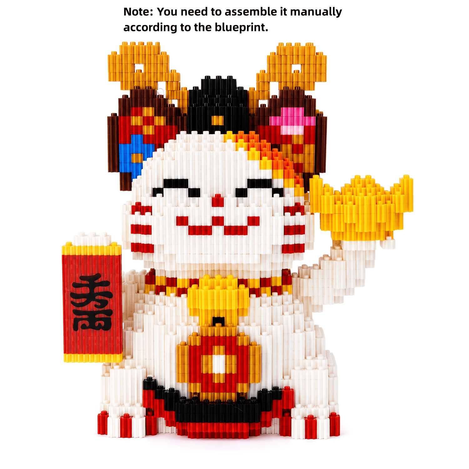 Exquisite Lucky Cat Building Block Set, Cute Desktop Decoration