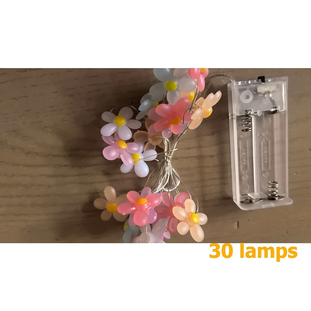 TEMU Guirlande Lumineuse à Fleurs | Multicolore de Alimentée par Boîtier à Piles, Plusieurs Longueurs Disponibles, Lumières Décoratives Douce |