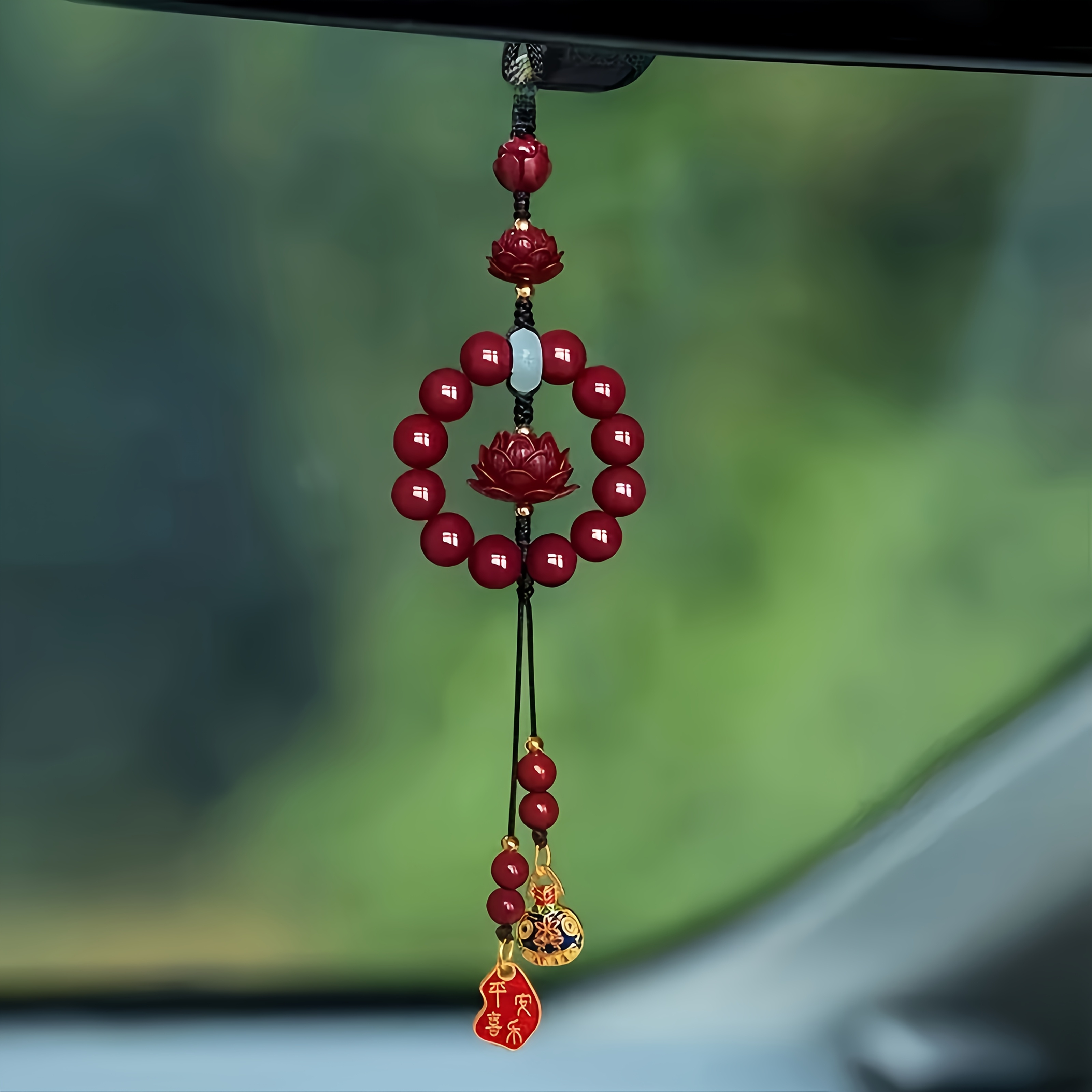 TEMU Luck Car Accessory Compatible For - Good Luck Attracting Rearview Mirror Hanger, Elegant Unisex Ornament Suitable For , Ideal For Driving & Gift For (for Vehicle Types)