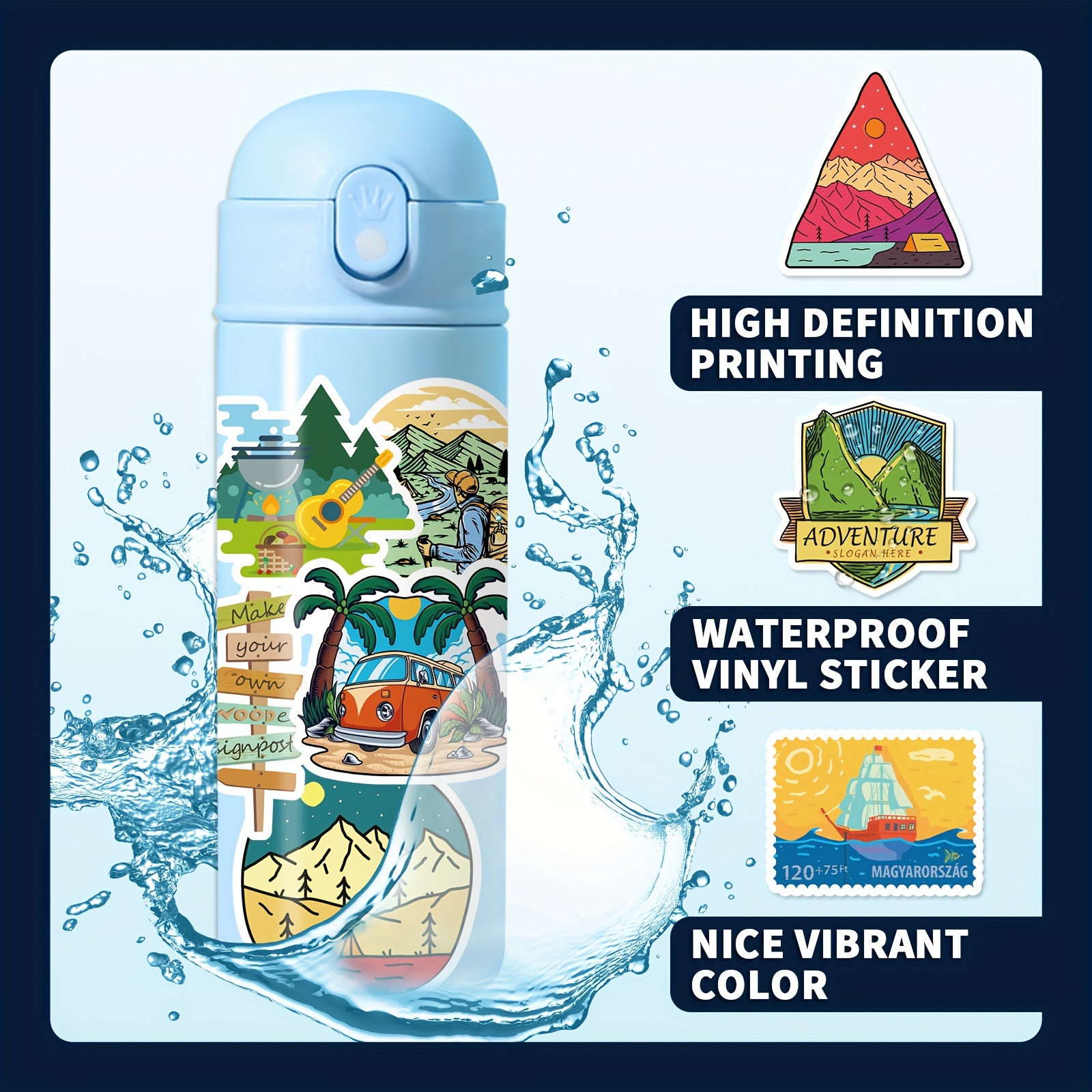 Outdoor Adventure Pvc Stickers Waterproof Self - Temu