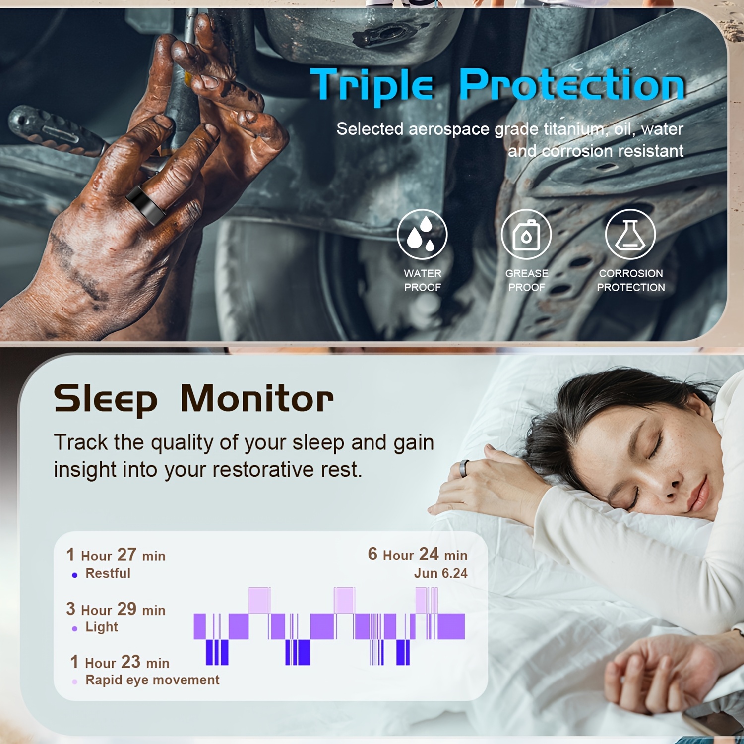 2026   smart rings for men women health monitoring ring fitness   with sport mode pedometer   calorie   ip68 fitness ring     ring for   for iphone gifts for him her Product details 4